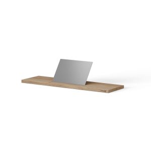Looox Bath Collection WBSHELF69RVS badplank 69 cm massief eiken old grey met inzet geborsteld RVS