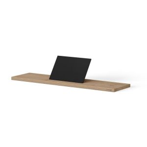 Looox Bath Collection WBSHELF78MZ badplank 78 cm massief eiken old grey met inzet mat zwart