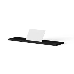 Looox Bath Collection WBSHELFBL78MW badplank 78 cm massief eiken zwart met inzet mat wit