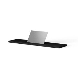 Looox Bath Collection WBSHELFBL78RVS badplank 78 cm massief eiken zwart met inzet geborsteld RVS