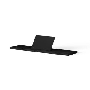 Looox Bath Collection WBSHELFBL88MZ badplank 88 cm massief eiken zwart met inzet mat zwart