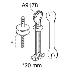 Pressalit 300+ DM3999 feststehend Scharnier, Befestigung von oben Chrom (2er Set)