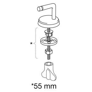 Pressalit Dania - Colani B83P999 verstellbar Scharnier, Standardbefestigung Chrom (2er Set)