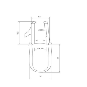 Duscholux 250336.01.000.1000 afwaterprofiel horizontaal, 100cm, 5mm