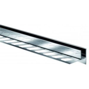 Blanke Aqua Keil Glas 193280B200L glas afsluitprofiel 2000x60mm links RVS geborsteld