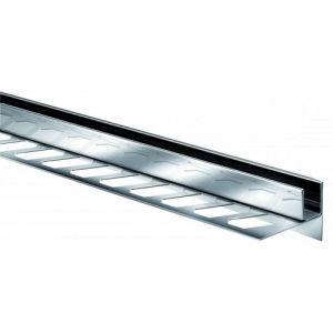 Blanke Aqua Keil Glas 1932856200L glas afsluitprofiel 2000x60mm links mat zwart