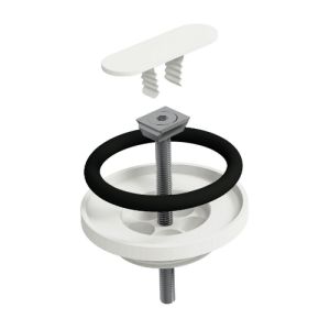 Clou CL1060300020 Ablaufstopfen und Siphonanschluss für (New) Flush und First Handwaschbecken, mattweiß