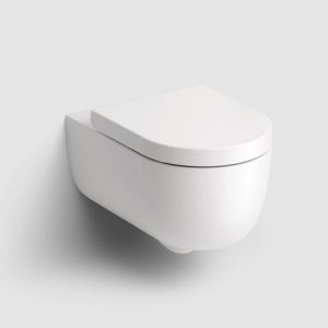 Clou Hängematte CL040106020 Randlose wandhängende Toilette 56cm mit WC-Sitze weiß matt