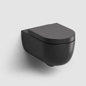 Clou Hängematte CL040106021 Randlose 56cm wandhängende Toilette mit WC-Sitze mattschwarz