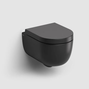 Clou Hängematte CL040108021 Randlose 49cm wandhängende Toilette mit WC-Sitze mattschwarz
