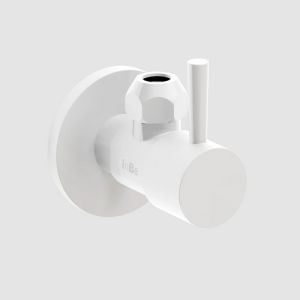 Clou InBe IB064500120 design hoekstopkraan type 1, rond, met knelmoer en krimpkous, mat wit