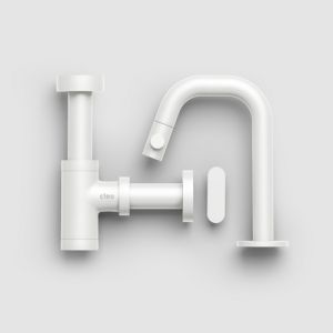 Clou Kaldur CL060509920 set tbv (New)Flush / First fountains - fountain tap (right-hand version), siphon and drain plug, matt white