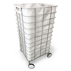 Decor Walther 0613750 WR 1 laundry basket stainless steel chrome/ nylon white