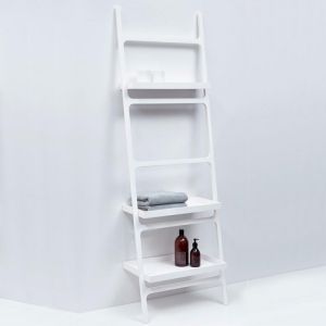 Decor Walther 0932050 Stone HTLA Handtuchleiter mit 3 Ablagen weiß