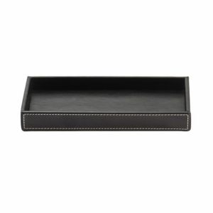 Decor Walther Brownie 0930160 BROWNIE TAB L bowl/ tray faux leather black