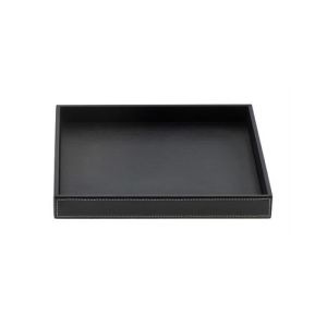 Decor Walther Brownie 0932560 BROWNIE TAB R bowl/ tray faux leather black