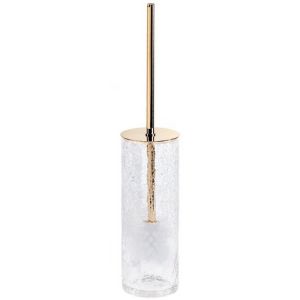 Decor Walther Crack 0933020 CR SBG toilet brush holder (with lid) crack glass/gold