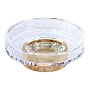 Decor Walther 0854682 CLUB STS soap dish matte gold/ clear glass