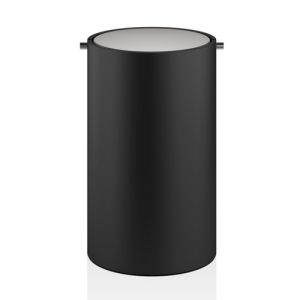 Decor Walther 0971164 Stone BEMD-Abfallbehälter mit Schwingdeckel mattschwarz/ Edelstahl poliert