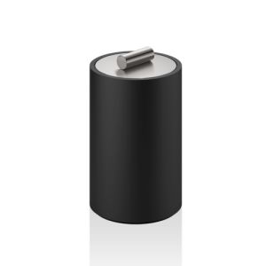 Decor Walther 0971365 Stone DMD M Mehrzweckbehälter mit Deckel mattschwarz/Edelstahl gebürstet