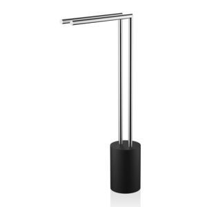 Decor Walther 0971765 Stone HT 2 towel stand matte black/ brushed stainless steel