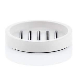 Decor Walther 0972155 Stone STS soap dish stainless steel brushed/ white