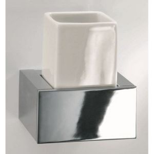 Decor Walther Brick 0591900 BK WMG glass holder white porcelain/ chrome (OUTLET)