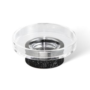 Decor Walther Rocks 0934060 ROCKS STS soap dish matte black/ clear glass