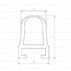 Duscholux  250095.01.030.1270 gummi dichting horizontaal, 127cm,manhattan