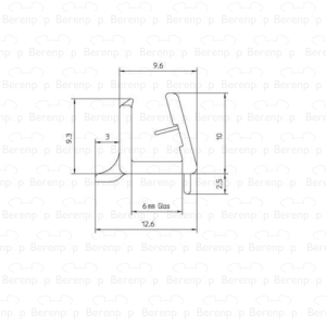 Duscholux  250240.01.000.0950 afwaterprofiel horizontaal 95cm, 6mm