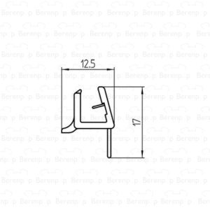 Duscholux  250303.01.000.960 afwaterprofiel horizontaal, 96cm, 6mm *niet meer leverbaar*
