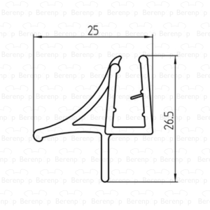 Duscholux  250313.07.005.000 afwaterprofiel gebogen links, 69,3cm