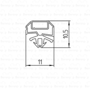 Duscholux  250341.01.076.2100 magneetprofiel, 210cm, zwart