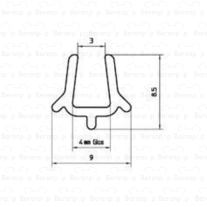 Duscholux  250520.01.000.1000 afwaterprofiel horizontaal, 100cm, 4mm