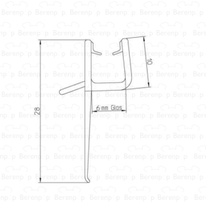 Duscholux  250535.01.000.1000 afwaterprofiel horizontaal, 100cm, 6mm