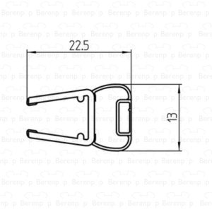 Duscholux  250549.01.000.2100 magneetprofiel, recht, 210cm