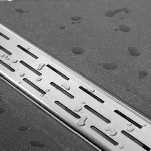 Easy Drain Compact 50 Flansch EDCOMPR110050 Duschrinn mit Edelstahlflansch 110cm Seitenauslauf