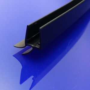 Exa-Lent Universal DS691006 kwartrond zwart doucheprofiel 2 flapjes 100cm - 6mm