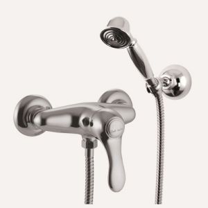 Fima Carlo Frattini Lamp F3305SN surface mounted shower mixer 1 handle with garnish brushed nickel