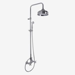 Fima Carlo Frattini Olivia F50052SN exposed shower mixer 2 handle with shower set brushed nickel