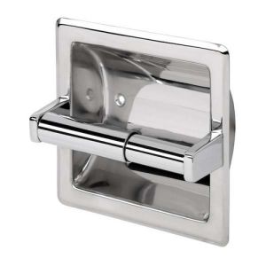 Geesa Hotel 120 toilet roll holder without lid recessed chrome