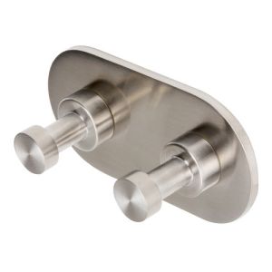 Geesa Nemox Stainless Steel 651505 double hook stainless steel brushed