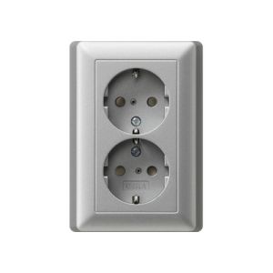 Gira 078326 System 55 Doppelwanddose Aluminium (Outlet)