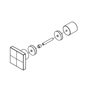 HSK Atelier E78140-9 Knaufgriff eckig, chrom *nicht mehr lieferbar*