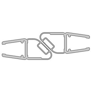 HSK E100055-180-6 magneetstrip 45 graden, set van 2 stuks, 200cm, 6mm, transparant