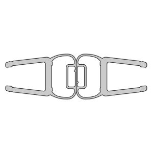 HSK E100056-8Alu magneetstrip recht, set van 2 stuks, 200cm, 8mm, chroom