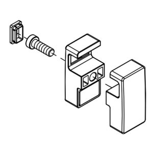 HSK E100323-90 glass holder for stabilization support (hollow profile) stainless steel look