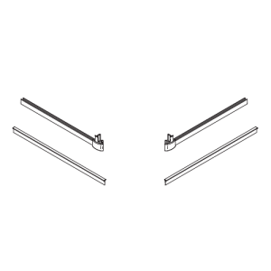 HSK Exklusiv E85058 Glashalteleisten mit Endkappen für 2-teilige Eckeinführung L + R, 6mm *nicht mehr lieferbar*