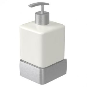 Haceka Aline 1208593 soap dispenser white ceramic/ brushed aluminum
