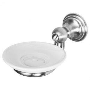 Haceka Allure 1208481 soap holder with insert porcelain/ stainless steel brushed